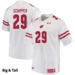 Men's Wisconsin Badgers NCAA #29 Brady Schipper White Authentic Under Armour Big & Tall Stitched College Football Jersey VX31A58UL